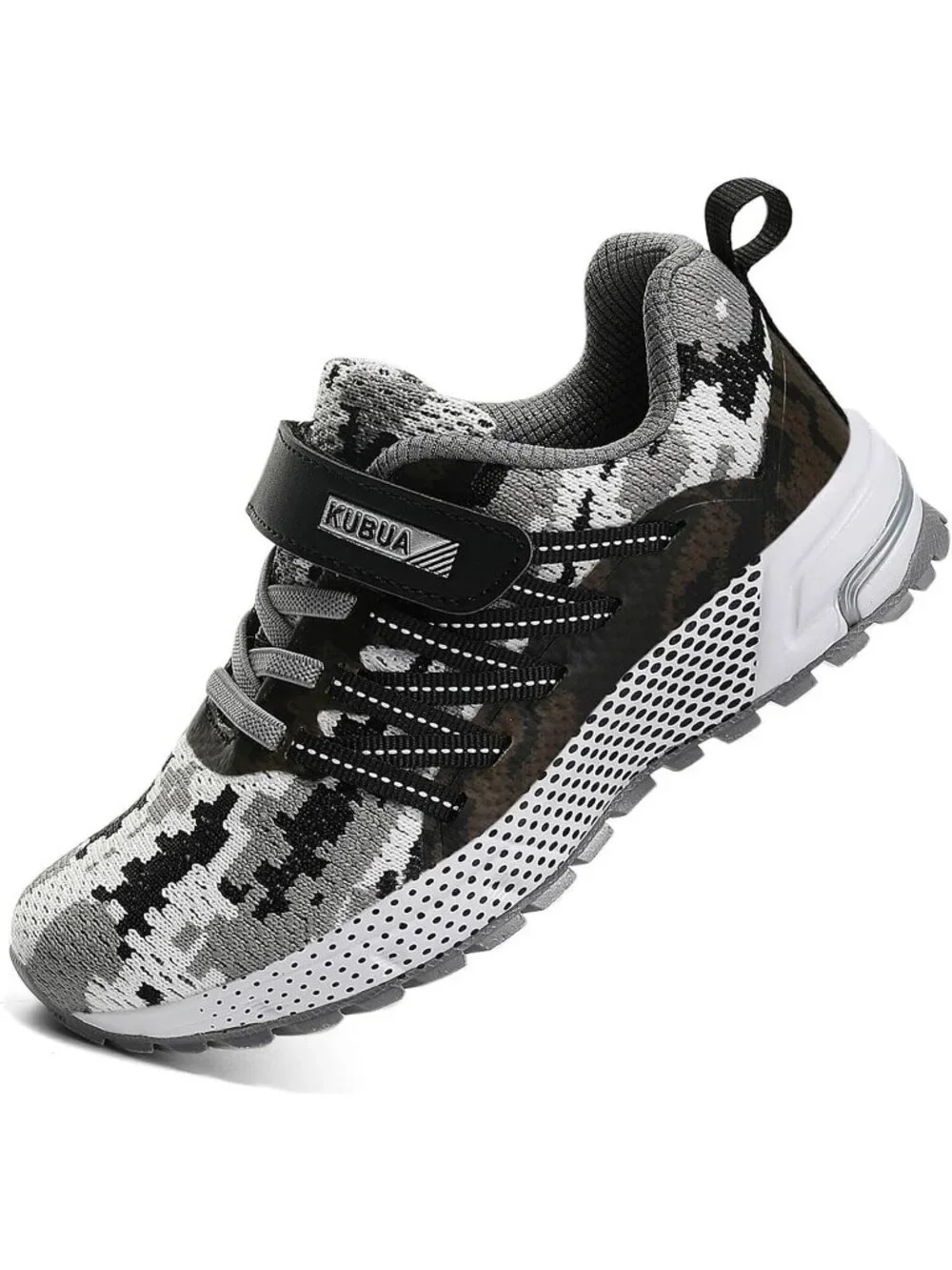 Kids Boys Girls Camouflage Grey Breathable Non Slip Tennis Running Sneaker Shoes